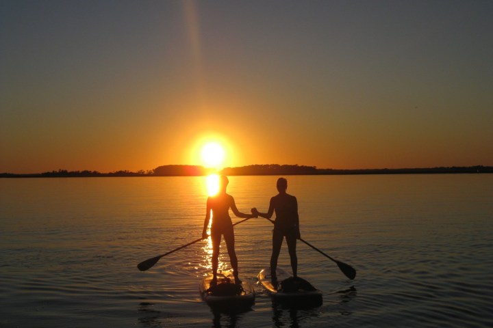 Two people on sunset tour