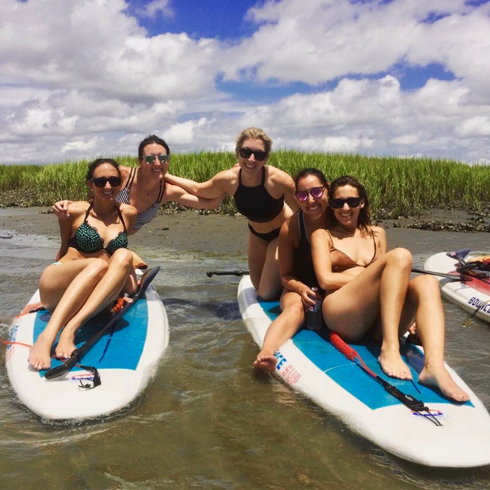 People on a paddle board