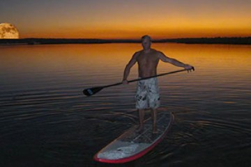A man on a paddleboard